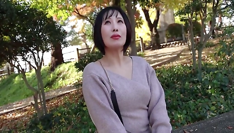 Hairy asian milf gets fucked by a hot creampie