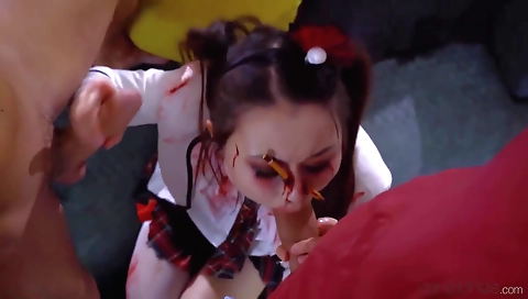 Blonde cutie gets analed and fucked