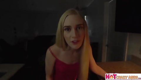 Sexy blond with huge tits and loves it